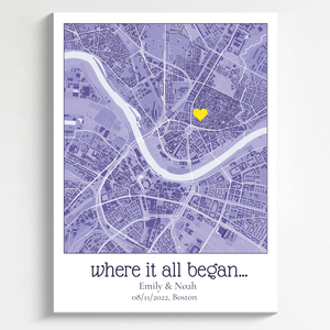 "Create Your Own 'Where It All Began' Map - Personalized for Your Special Moments"
