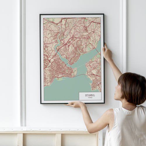 Create Your Custom Tech-Style Istanbul Map Poster – Vibrant, Personal & Stylish