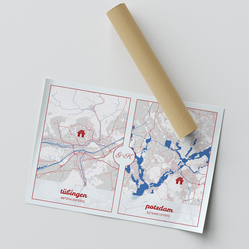 Create Your Own Dual City Map: Celebrate Your Long-Distance Connection